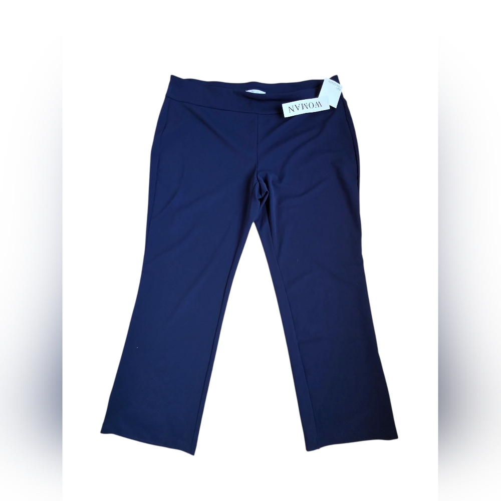 NWT 89th & Madison Navy Pull On Straight Leg Pants Size 2X